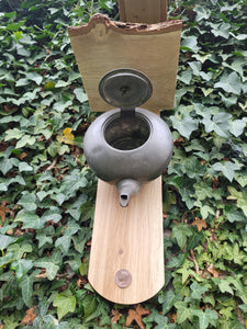 Pewter Teapot Pot Bird Feeder or planter