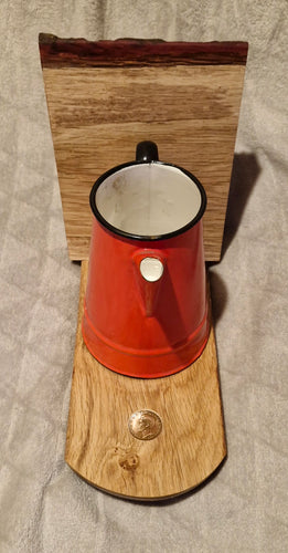 Red Enamel Coffee Pot Bird feeder or planter.  Price includes shipping.