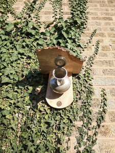 Pewter Coffee Pot Bird Nest Box or Feeder