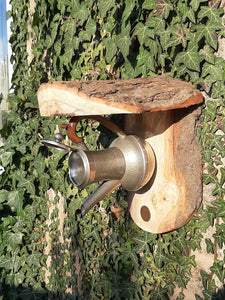 Pewter Coffee Pot Bird Feeder or Planter